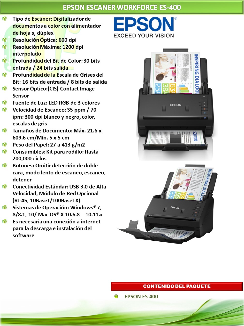 WorkForce ES400 Duplex Document Scanner MTEC