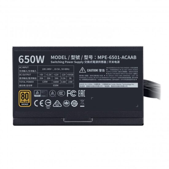 COOLER MASTER MWE 650W 80 PLUS BRONZE - Image 5