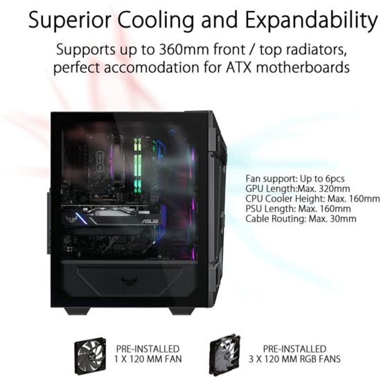Asus TUF Gaming GT301 Case Gamer Mid Tower Aura Sync - Imagen 5