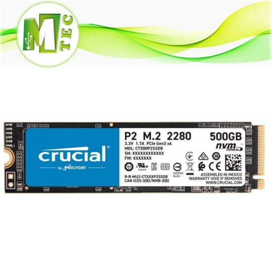 CRUCIAL P2 500GB M.2 2280 PCIE GEN3 X4 NVME