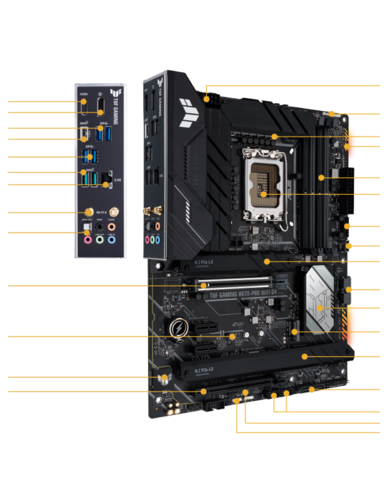 Asus Tuf Gaming H670-Pro Wifi D4 Mainboard Intel 12va Gen - Image 2