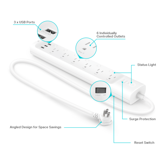 Tp-link HS300 Regleta Wifi Smart Kasa 6 Tomacorrientes - Image 4