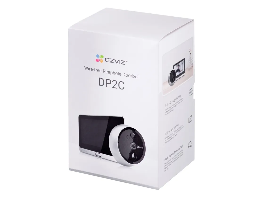 Ezviz Pulsador timbre mirilla Wifi DP2C 2MP PIR Micro SD 64B - Promart