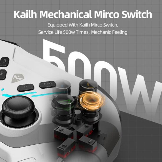 Machenike G6 White Gamepad PC 2.4G Bluetooth Wireless - Image 5
