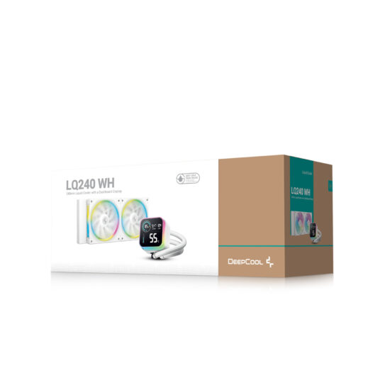 Deepcool LQ240 White Enfriamiento Líquido AIO 240mm Pantalla LCD Informativa ARGB - Image 2