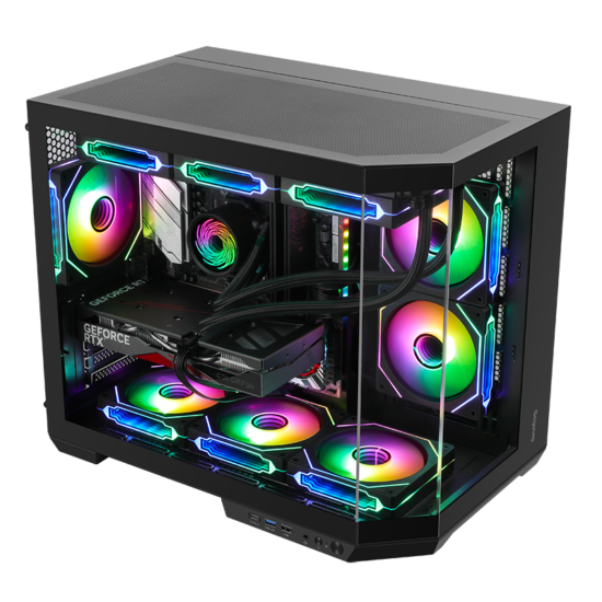 Segotep Lumi 3T M-ATX Case Gamer BK 3 Ventiladores ARGB Vidrio Templado - Image 5