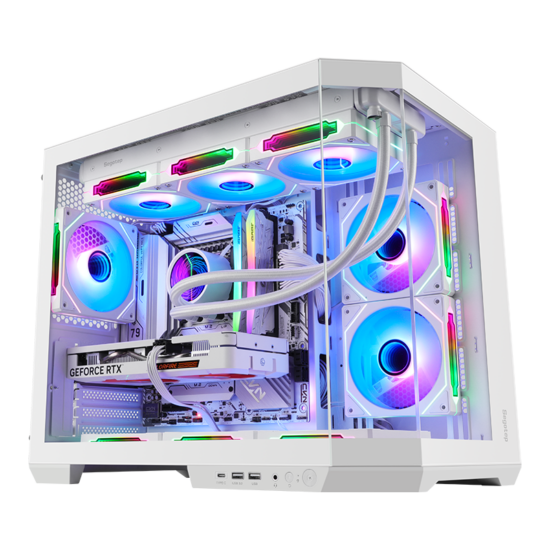 Segotep Lumi 3T M-ATX Case Gamer WH 3 Ventiladores ARGB Vidrio Templado - Image 5