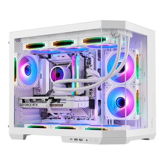 Segotep Lumi 3T M-ATX Case Gamer WH 3 Ventiladores ARGB Vidrio Templado - Image 4