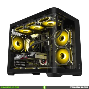 Segotep Lumi 3S M-ATX Case Gamer BK 3 Ventiladores ARGB Vidrio Curvo