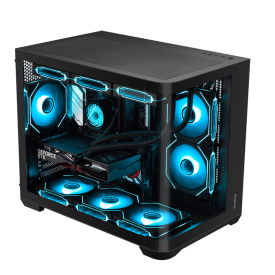 Segotep Lumi 3S M-ATX Case Gamer BK 3 Ventiladores ARGB Vidrio Curvo - Image 5
