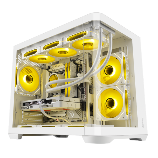 Segotep Lumi 3S M-ATX Case Gamer WH 3 Ventiladores ARGB Vidrio Curvo - Image 6