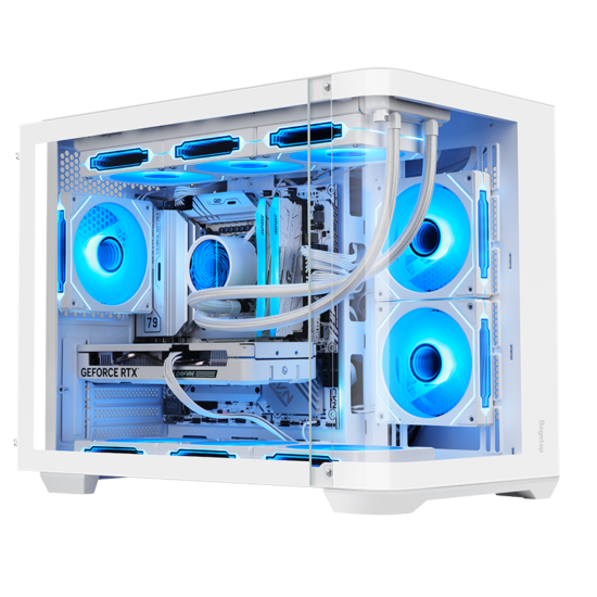Segotep Lumi 3S M-ATX Case Gamer WH 3 Ventiladores ARGB Vidrio Curvo - Image 2