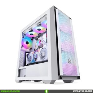 Segotep Gank 360 White Case Gamer Vidrio templado 4 Fans