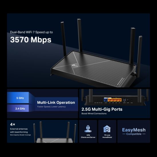 Tp-link BE230 Router WIFI 7 BE3600 Dual Band - Imagen 3