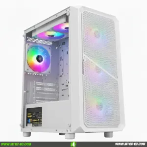 Segotep Cyber S1 White 4 Fans Argb Case Gamer mATX